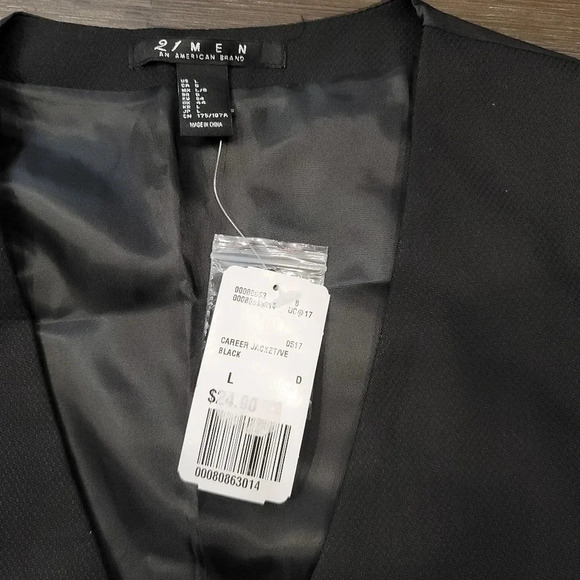 NWT 21 Men Men's Career Jacket Vest Size L Black S - Picture 7 of 7